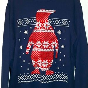 🐧Thermal Long Sleeve Red Penguin Large‎